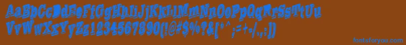TaylorReverseItalic Font – Blue Fonts on Brown Background