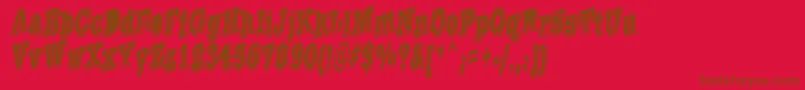 フォントTaylorReverseItalic – 赤い背景に茶色の文字