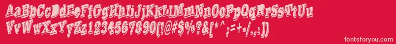 TaylorReverseItalic Font – Pink Fonts on Red Background