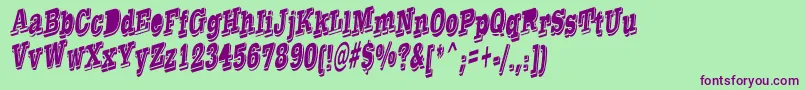 TaylorReverseItalic-Schriftart – Violette Schriften auf grünem Hintergrund