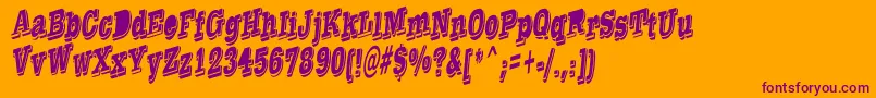 フォントTaylorReverseItalic – オレンジの背景に紫のフォント