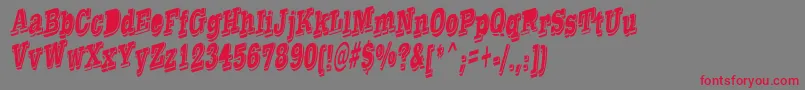 TaylorReverseItalic Font – Red Fonts on Gray Background