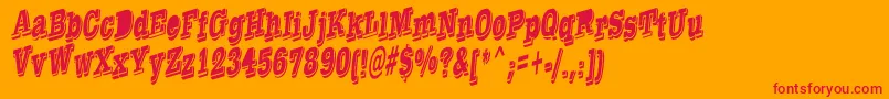 Шрифт TaylorReverseItalic – красные шрифты на оранжевом фоне