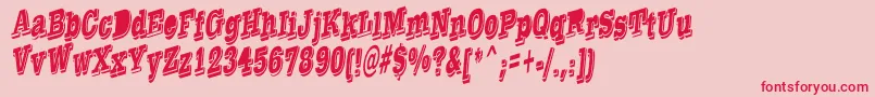 TaylorReverseItalic Font – Red Fonts on Pink Background