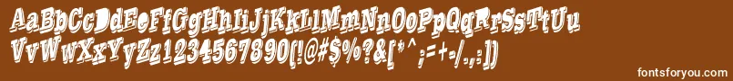 TaylorReverseItalic-Schriftart – Weiße Schriften auf braunem Hintergrund