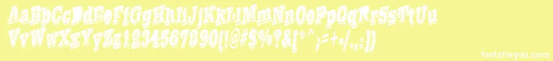 フォントTaylorReverseItalic – 黄色い背景に白い文字