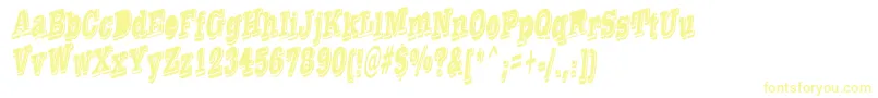 TaylorReverseItalic-Schriftart – Gelbe Schriften auf weißem Hintergrund