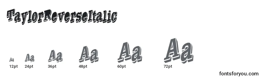 TaylorReverseItalic Font Sizes