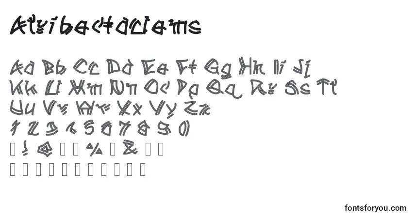 Fuente Atribeofaclems - alfabeto, números, caracteres especiales