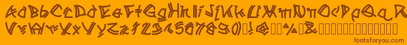 Weitere Informationen zur Atribeofaclems-Schriftart Atribeofaclems-Schriftart – Braune Schriften auf orangefarbenem Hintergrund