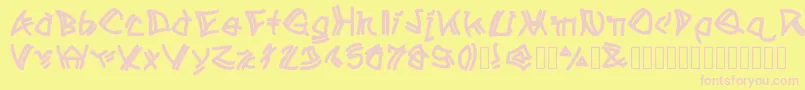 Atribeofaclems Font – Pink Fonts on Yellow Background