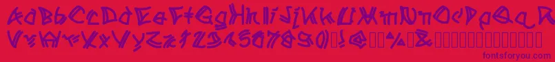 Atribeofaclems Font – Purple Fonts on Red Background