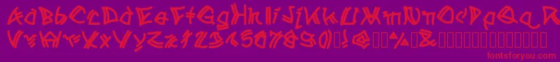 Atribeofaclems Font – Red Fonts on Purple Background