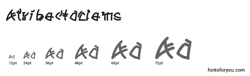 Größen der Schriftart Atribeofaclems