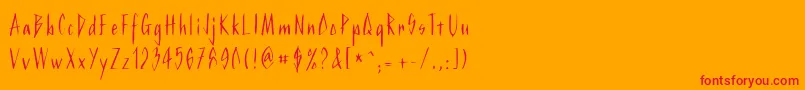 Kurtz Font – Red Fonts on Orange Background