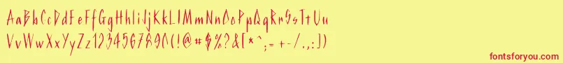 Kurtz Font – Red Fonts on Yellow Background