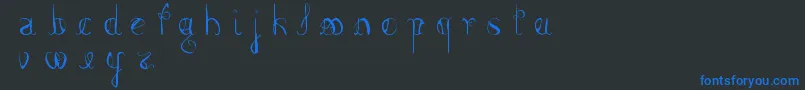 Weitere Informationen zur FemmeFatal-Schriftart FemmeFatal-Schriftart – Blaue Schriften auf schwarzem Hintergrund