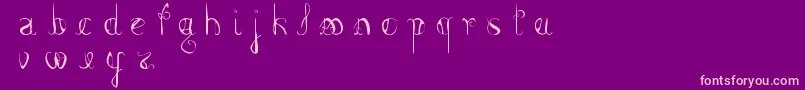 FemmeFatal-Schriftart – Rosa Schriften auf violettem Hintergrund