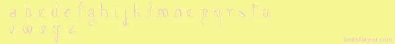 FemmeFatal-Schriftart – Rosa Schriften auf gelbem Hintergrund