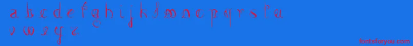 FemmeFatal Font – Red Fonts on Blue Background