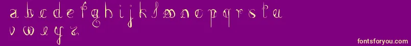 FemmeFatal Font – Yellow Fonts on Purple Background