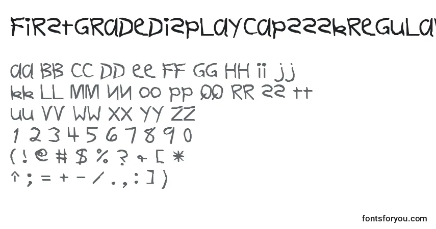 Czcionka FirstgradedisplaycapssskRegular – alfabet, cyfry, specjalne znaki