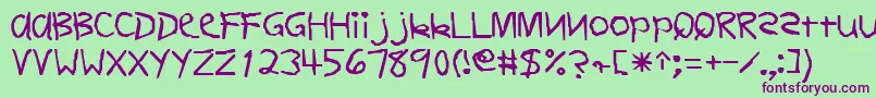 Подробнее о шрифте FirstgradedisplaycapssskRegular Шрифт FirstgradedisplaycapssskRegular – фиолетовые шрифты на зелёном фоне