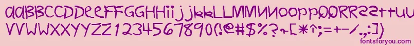 Czcionka FirstgradedisplaycapssskRegular – fioletowe czcionki na różowym tle