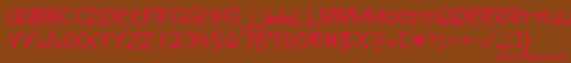 FirstgradedisplaycapssskRegular Font – Red Fonts on Brown Background