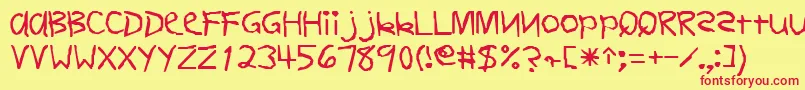 Lisätietoja FirstgradedisplaycapssskRegular-fontista FirstgradedisplaycapssskRegular-fontti – punaiset fontit keltaisella taustalla