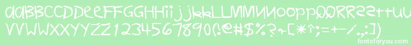 FirstgradedisplaycapssskRegular Font – White Fonts on Green Background