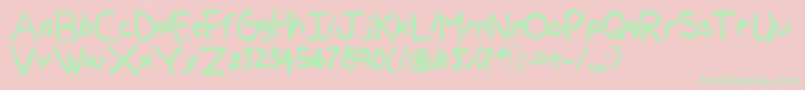 ElementaryMyDear Font – Green Fonts on Pink Background