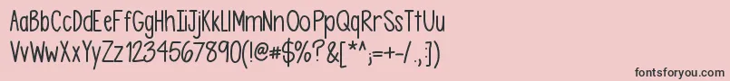 Asdfghjkl Font – Black Fonts on Pink Background