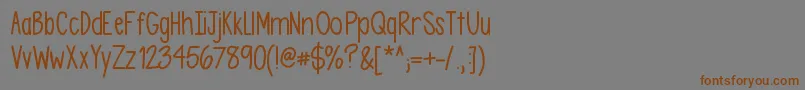 Asdfghjkl Font – Brown Fonts on Gray Background