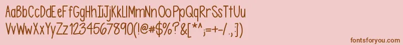 Police Asdfghjkl – polices brunes sur fond rose