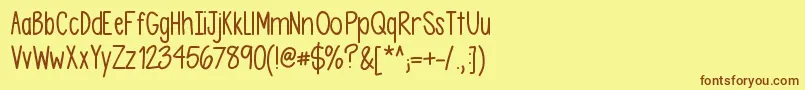 Asdfghjkl Font – Brown Fonts on Yellow Background
