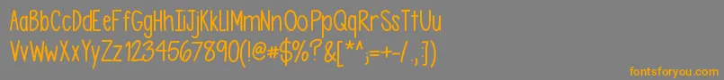 Asdfghjkl Font – Orange Fonts on Gray Background