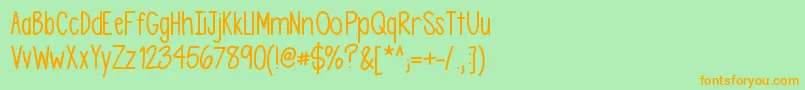 Asdfghjkl Font – Orange Fonts on Green Background