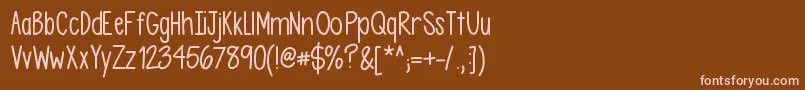 Asdfghjkl Font – Pink Fonts on Brown Background