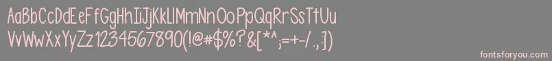 Asdfghjkl Font – Pink Fonts on Gray Background