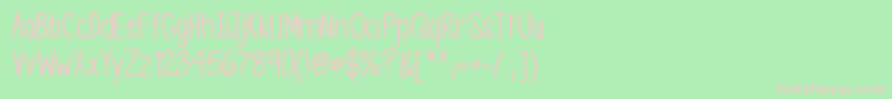 Asdfghjkl Font – Pink Fonts on Green Background