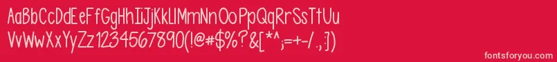 Asdfghjkl Font – Pink Fonts on Red Background