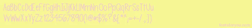 Asdfghjkl-Schriftart – Rosa Schriften auf gelbem Hintergrund