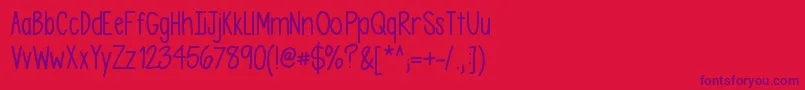 Asdfghjkl Font – Purple Fonts on Red Background
