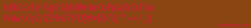 Asdfghjkl Font – Red Fonts on Brown Background