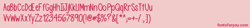 Asdfghjkl Font – Red Fonts on Pink Background