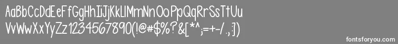 Asdfghjkl Font – White Fonts on Gray Background