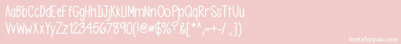 Asdfghjkl Font – White Fonts on Pink Background