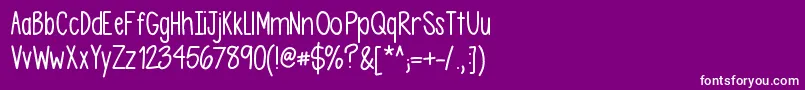 Asdfghjkl Font – White Fonts on Purple Background