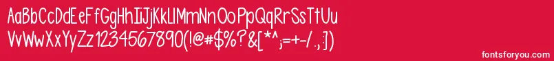 Asdfghjkl Font – White Fonts on Red Background